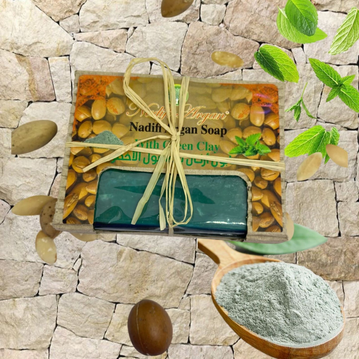 Argan Soap with Green Clay and Peppermint