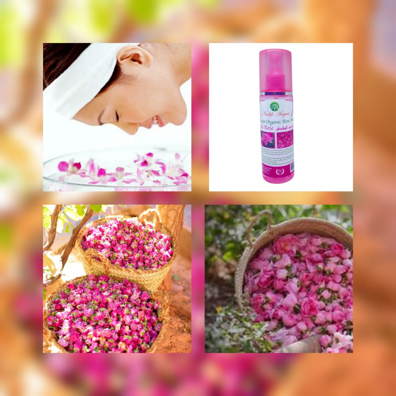Organic Rose Water Plastic Bottle