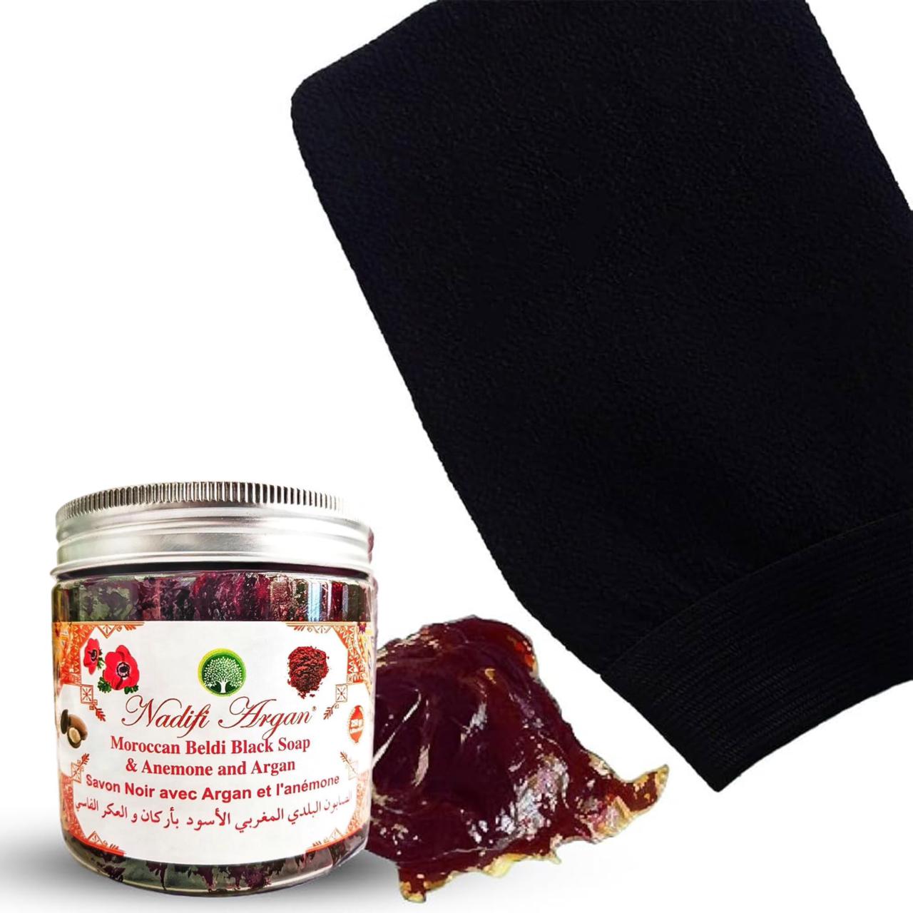 Beldi Black Soap with Anemone Flowers 250gr