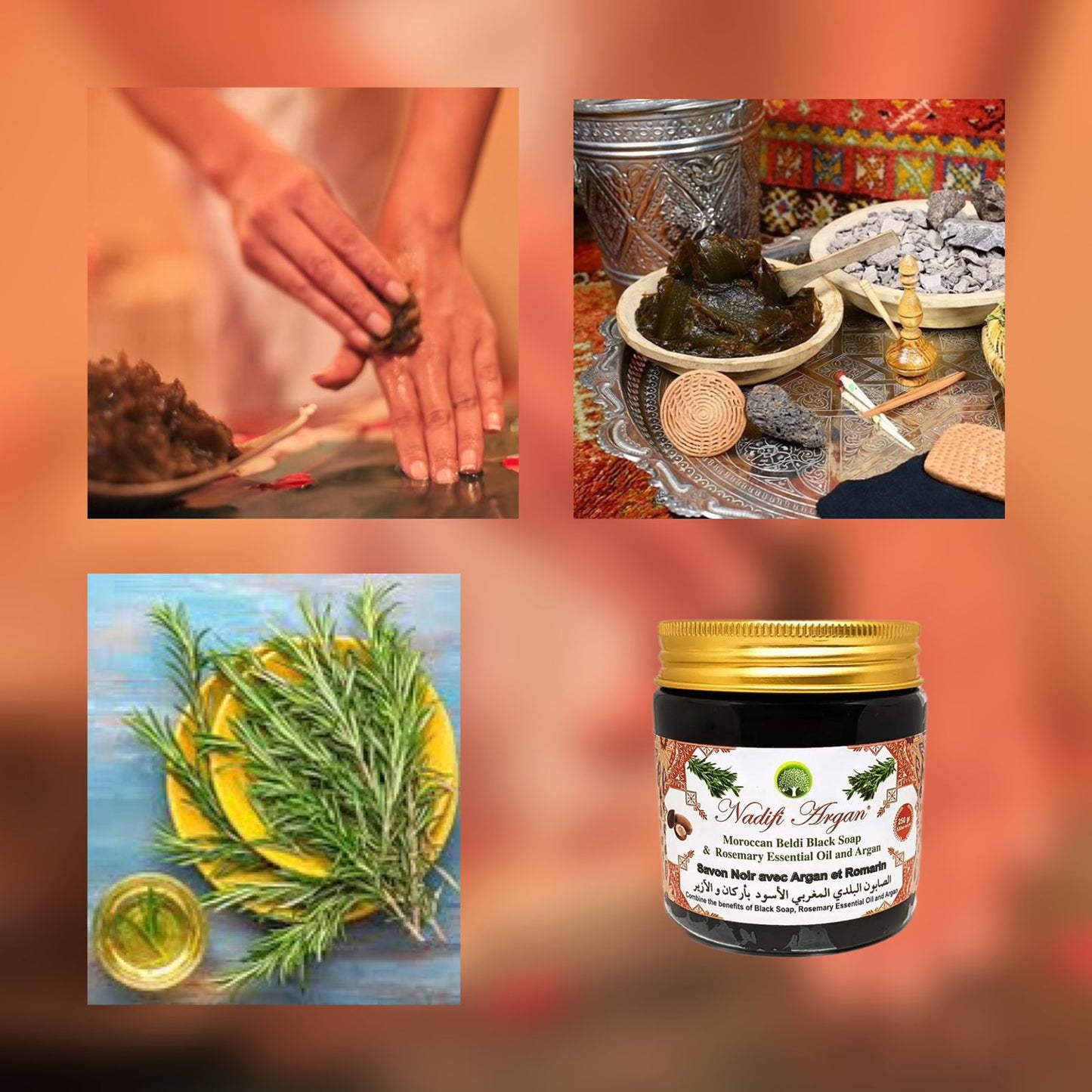 Beldi Black Soap with Rosemary 250gr