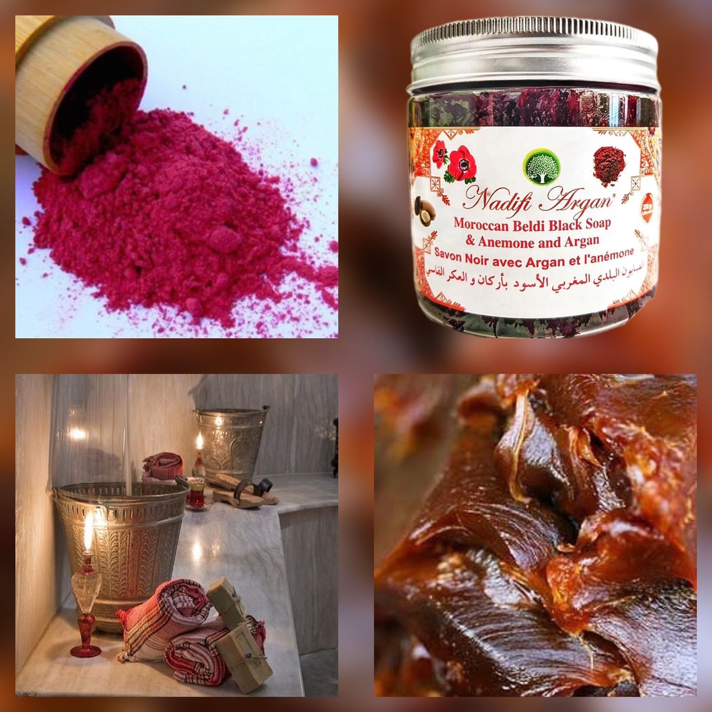 Beldi Black Soap with Anemone Flowers 250gr