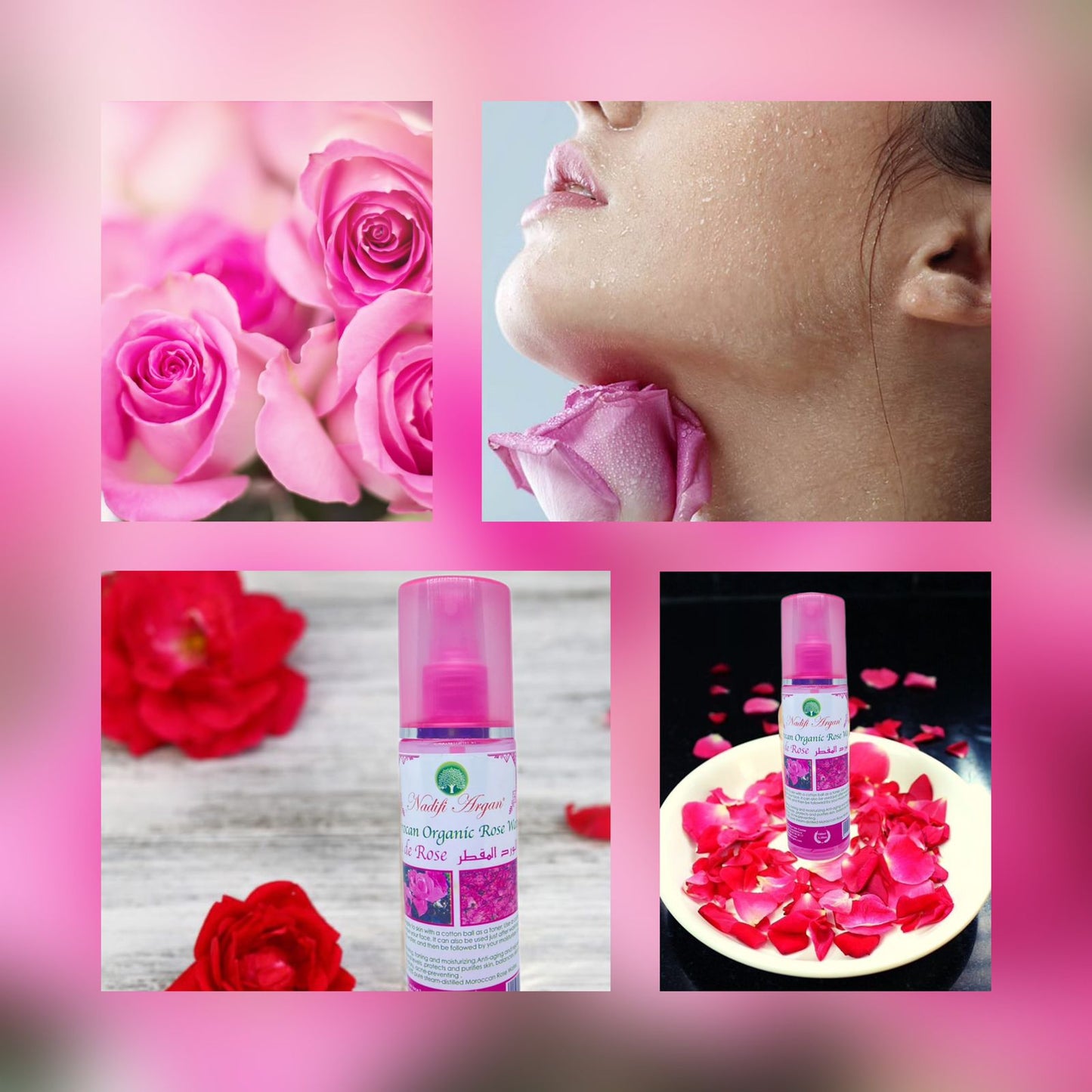 Organic Rose Water Plastic Bottle