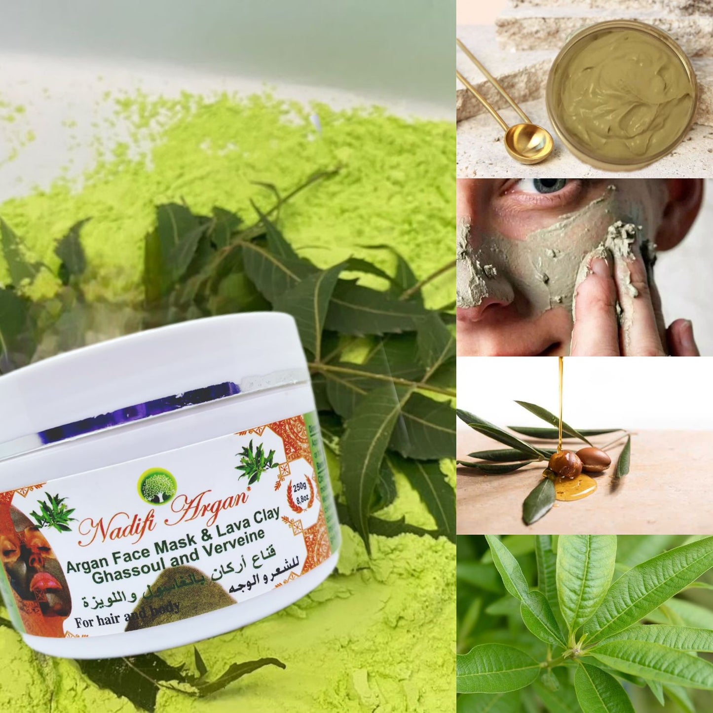 Argan Face Mask & Lava Clay Ghassoul and Verveine