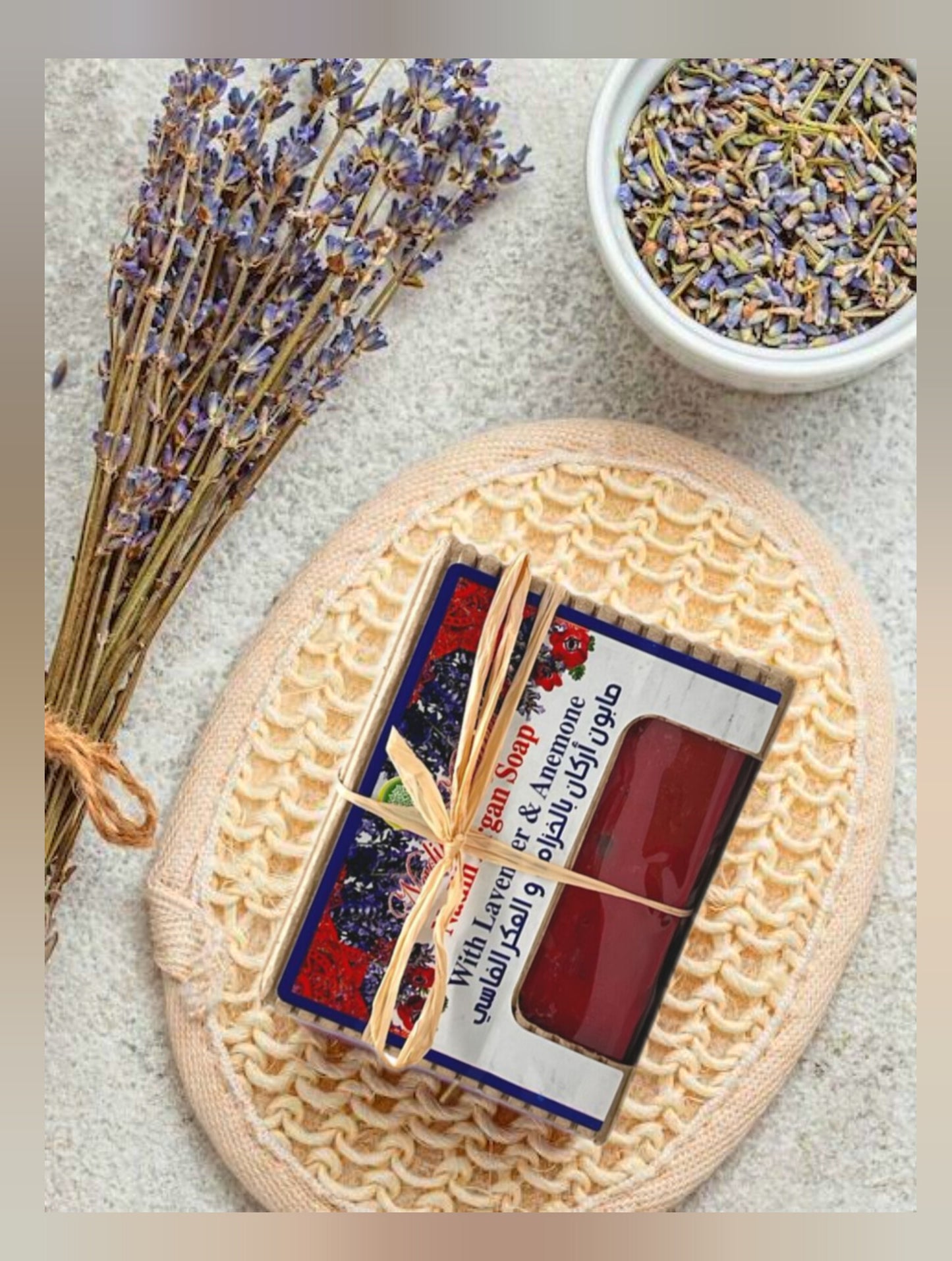 Set of 10 Argan Soap with Lavender and Anemone