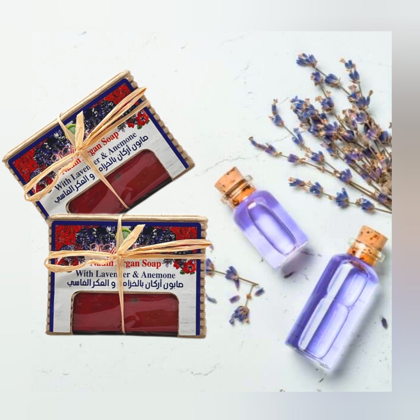 Set of 10 Argan Soap with Lavender and Anemone