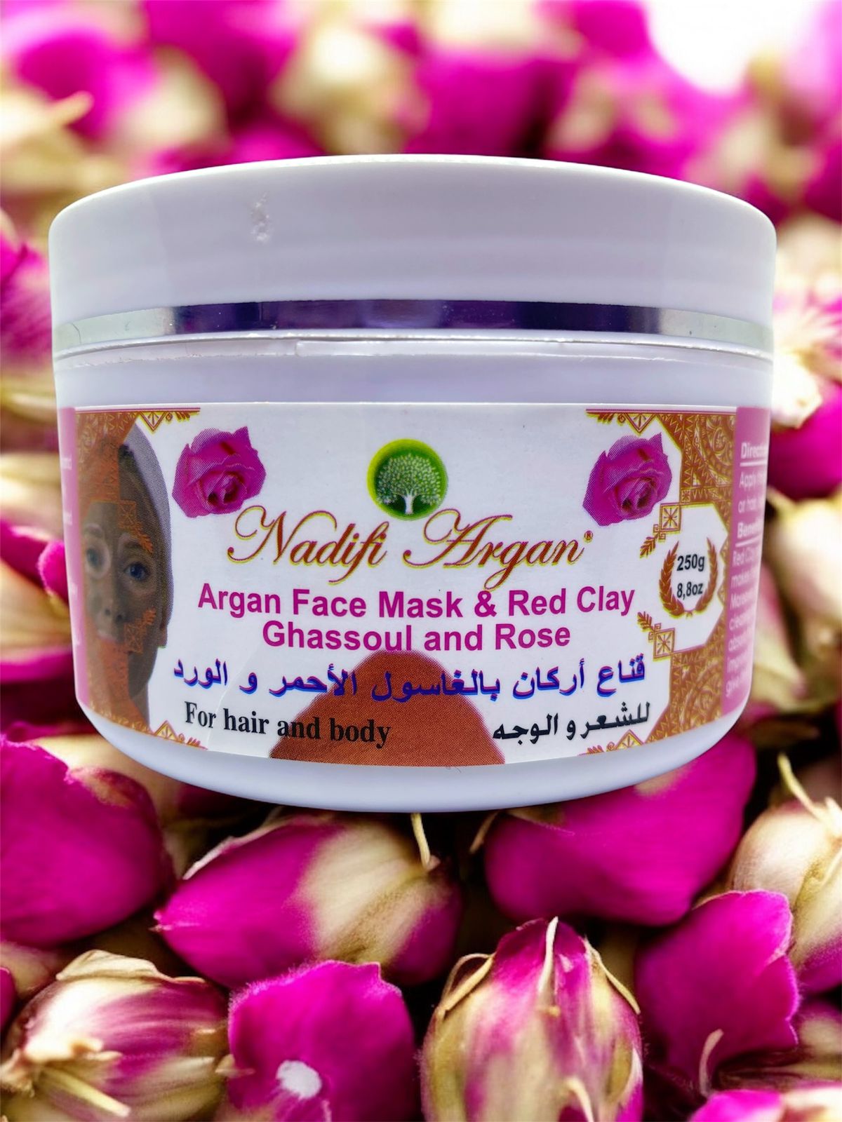 Set of 10 Argan Face Mask & Red Clay Ghassoul and Rose