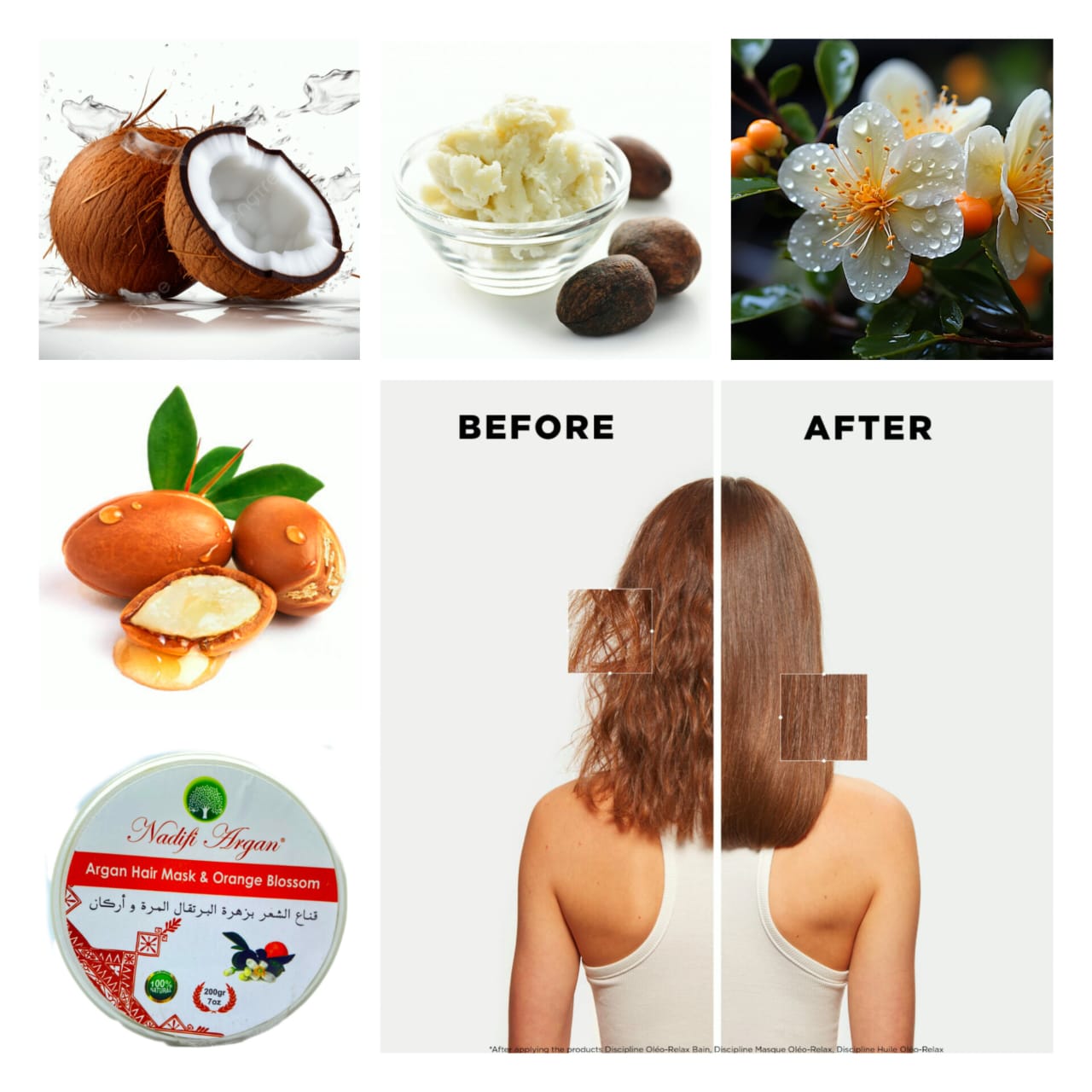 Set of 8 Argan Hair Mask with Orange Blossom 200gr