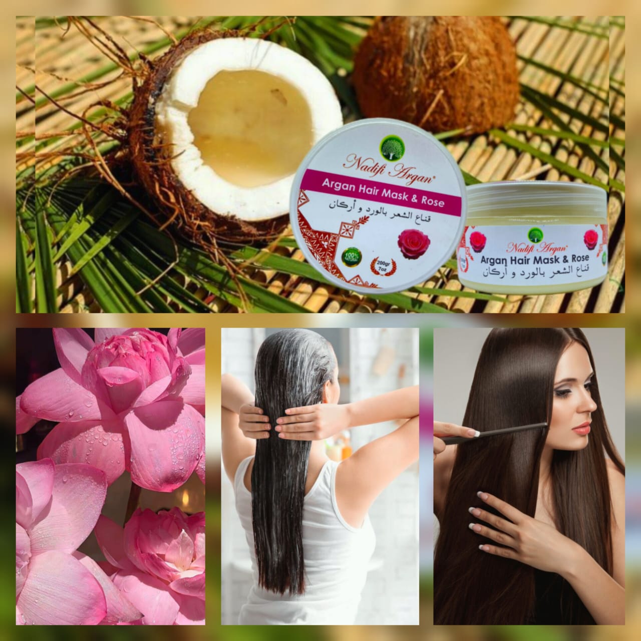 Argan Hair Mask with Rose 200gr