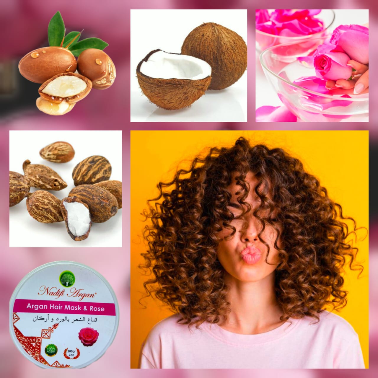 Argan Hair Mask with Rose 200gr