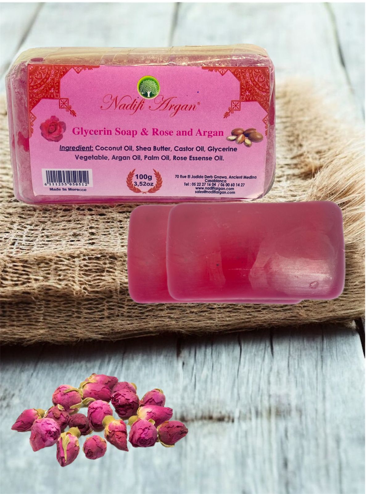 Set of 10 Glycerin Soap & Rose and Argan