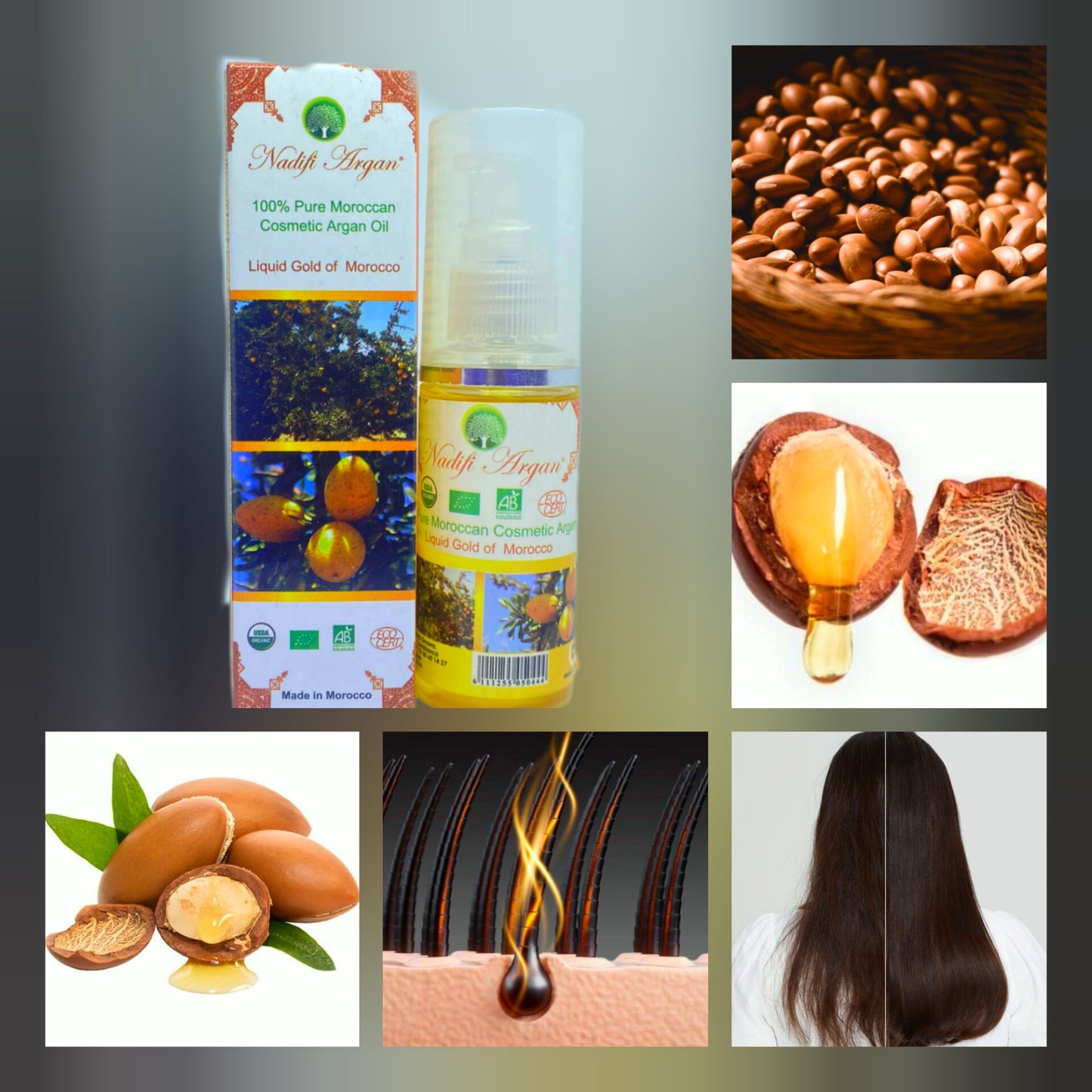 Cosmetic Argan Oil 60ml Plastic Bottle