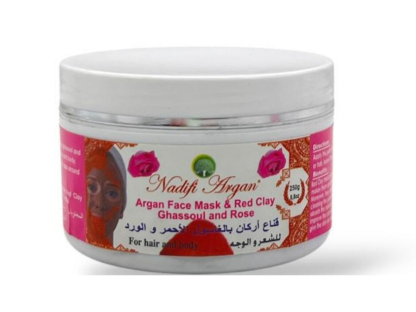 Set of 10 Argan Face Mask & Red Clay Ghassoul and Rose